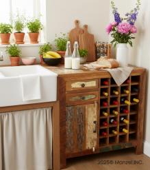 SOLID RECLAIMED WOOD WINE BAR