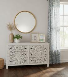 HAND CARVED SOLID WOOD BUREAU DRESSER