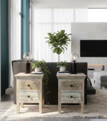 SOLID RECLAIMED TEAK WOOD END TABLE NIGHTSTAND
