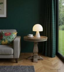 SOLID WOOD ROUND PEDESTAL END TABLE