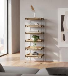 SOLID WOOD & IRON BOOKCASE