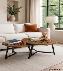PAIR OF WOOD & IRON TABLES