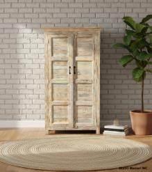 SOLID RECLAIMED TEAK WOOD  2 DOOR WARDROBE CABINET ARMOIRE
