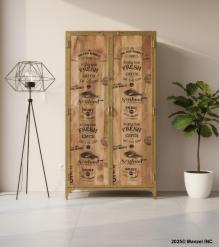 CATCH OF THE DAY WOOD + IRON 2 DOOR CABINET
