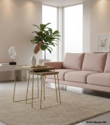 SET OF 2 SOLID WOOD & IRON END TABLES