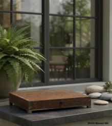 SOLID RECLAIMED TEAK PRINTERS BOX W/ COVER