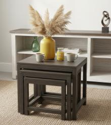 WOODEN NESTING TABLE SET OF 3