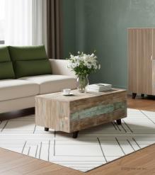 SOLID RECLAIMED TEAK  WOOD STORAGE TRUNK COFFEE TABLE 