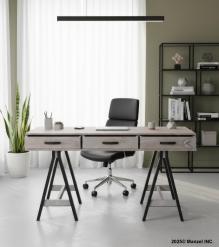 SOLID WOOD 3 DRAWER DESK W/ IRON BASE