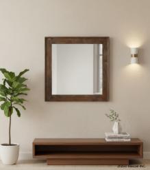 SOLID WOOD SQUARE MIRROR & FRAME