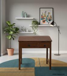 SOLID RECLAIMED TEAK 2 DRAWER WRITING TABLE DESK