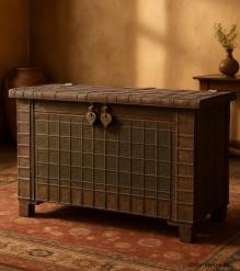 Unique Wood + Metal Indian blanket chest