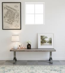 LIVE EDGE SOLID ACACIA WOOD & IRON BENCH