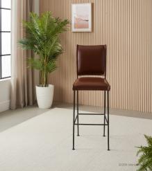 Leather & Iron Bar Stool Chair