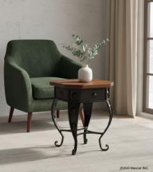 WOOD & IRON SIDE TABLE