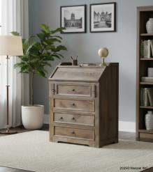SOLID WOOD 4 DRAWER PULL DOWN FRONT WRITING DESK