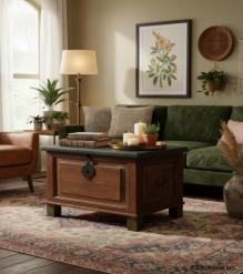 SOLID RECLAIMED WOOD BOX TRUNK
