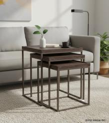 WDN+IRON STOOL SET OF 3