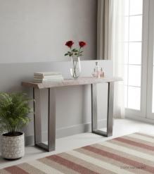 SOLID LIVE EDGE WOOD & IRON CONSOLE TABLE