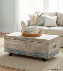 SOLID RECLAIMED TEAK WOOD STORAGE TRUNK / COFFEE TABLE