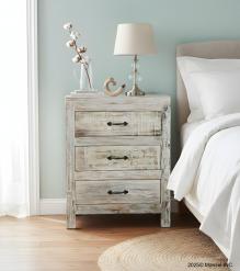 RECLAIMED WOOD 3 DRAWER END TABLE / BEDSIDE TABLE
