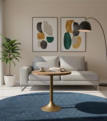 SOLID WOOD & IRON SIDE TABLE
