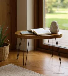 SOLID WOOD Elliptic end table