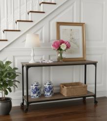 SOLID WOOD & IRON CONSOLE TABLE