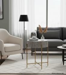 SOLID WOOD & METAL SIDE TABLE