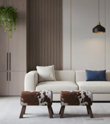 GENUINE LEATHER STOOL BENCH
