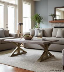 SOLID LIVE EDGE WOOD & IRON COFFEE TABLE
