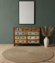 SOLID RECLAIMED TEAK WOOD 9 DRAWER DRESSER CHEST BUREAU SIDEBOARD