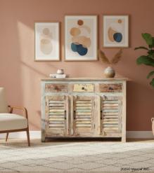 RECLAIMED TEAK 3 DRAWER / 3 DOOR SIDEBOARD / CABINET
