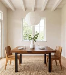 LIVE EDGE SOLID SUAR WOOD TABLE W/ METAL BASE