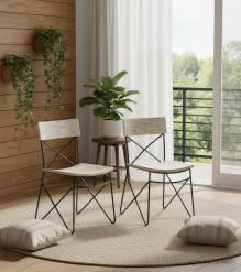 SOLID RECLAIMED TEAK WOOD & IRON CHAIR
