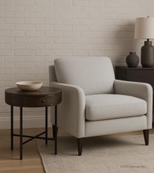 SOLID WOOD & IRON ROUND SIDE TABLE / OCCASIONAL TABLE