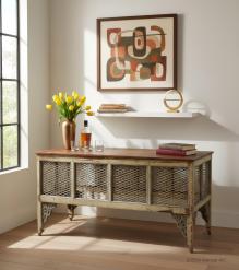 RECLAIMED WOOD & METAL MESH SIDEBOARD CONSOLE