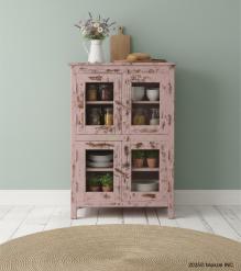 RECLAIMED TEAK & GLASS DISPLAY STORAGE CABINET