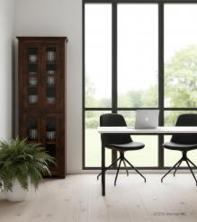 RECLAIMED TEAK WOOD & GLASS CABINET DISPLAY