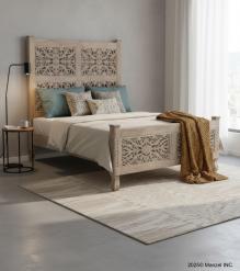 HAND CARVED WOODEN KING SIZE BED