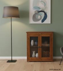 VINTAGE RECLAIMED TEAK & GLASS CABINET