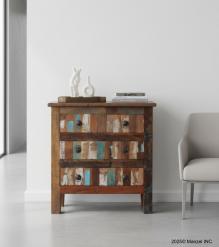 RECLAIMED TEAK SIDE TABLE NIGHTSTAND