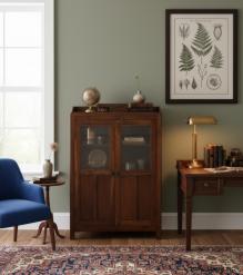 VINTAGE RECLAIMED TEAK WOOD & GLASS CABINET DISPLAY CASE