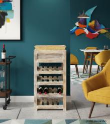 SOLID RECLAIMED TEAK WOOD WINE CABINET
