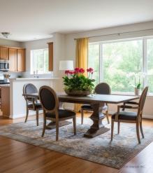 SOLID WOOD PEDESTAL EXTENSION DINING TABLE
