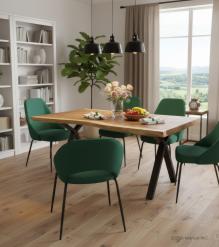 LIVE EDGE SOLID SUAR WOOD TABLE W/ METAL BASE 