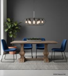 SOLID WOOD DINING TABLE W/ PEDESTAL BASE