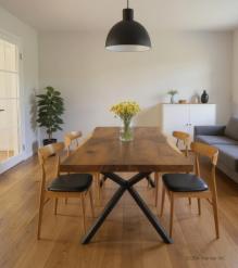 LIVE EDGE SOLID SUAR WOOD TABLE W/ METAL BASE