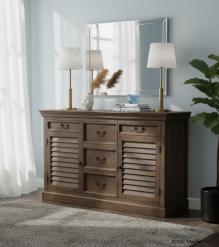 SOLID WOOD SIDEBOARD W/ DRAWERS & DOORS