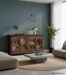 SOLID  WOOD & GLASS SIDEBOARD